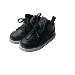 Kids Jordan 1 High Black Purple Toddler Baby Shoes DV1328 004 Size 8C